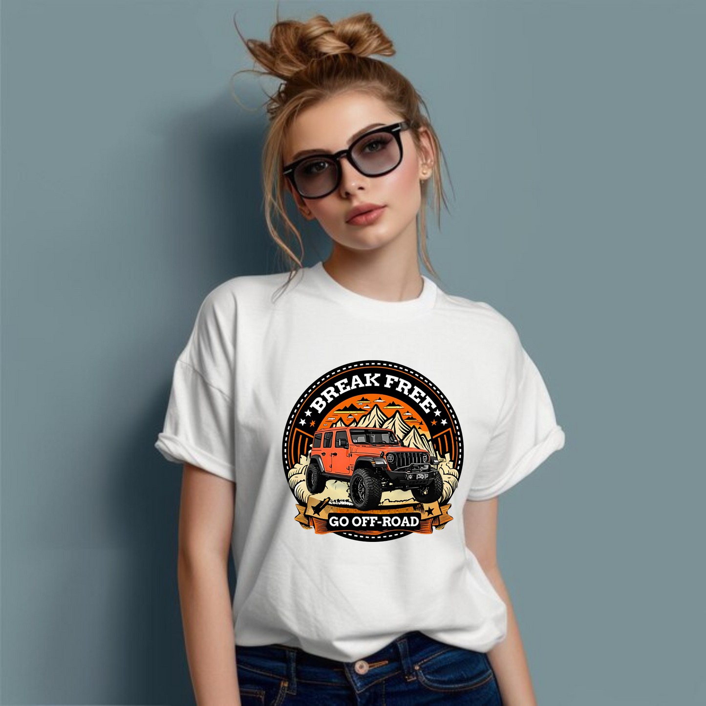 VOZUKO Custom 4x4 Jeep Break Free T Shirt Men Women Made-to-Order Gildan Tee