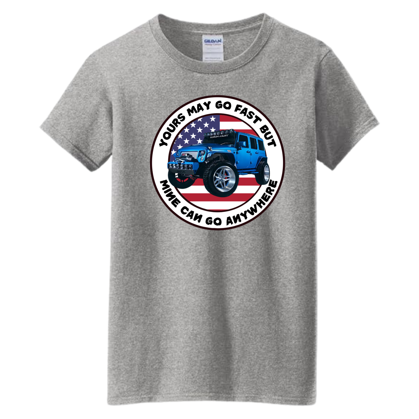 VOZUKO Custom 4x4 Jeep Go Fast T Shirt Men Women Made-to-Order Gildan Tee