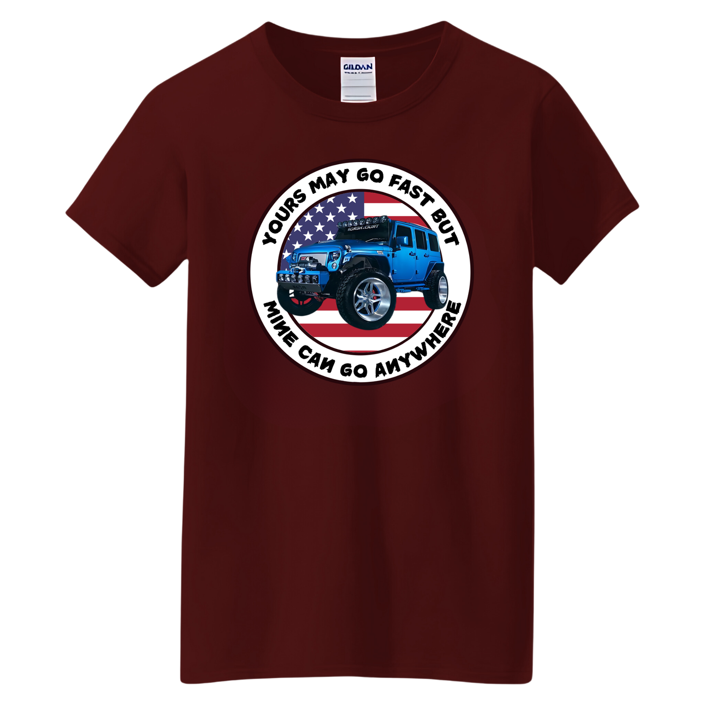 VOZUKO Custom 4x4 Jeep Go Fast T Shirt Men Women Made-to-Order Gildan Tee