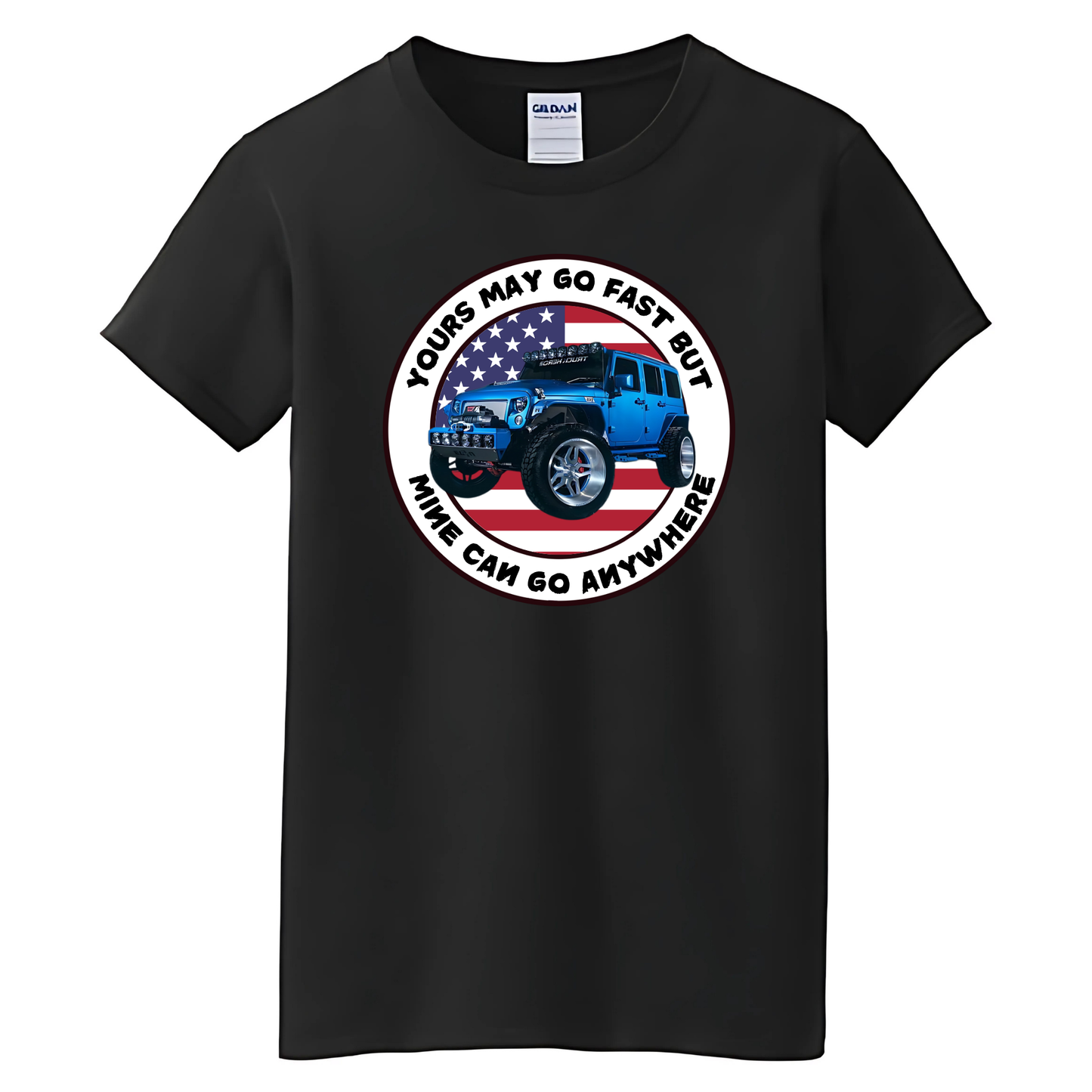 VOZUKO Custom 4x4 Jeep Go Fast T Shirt Men Women Made-to-Order Gildan Tee