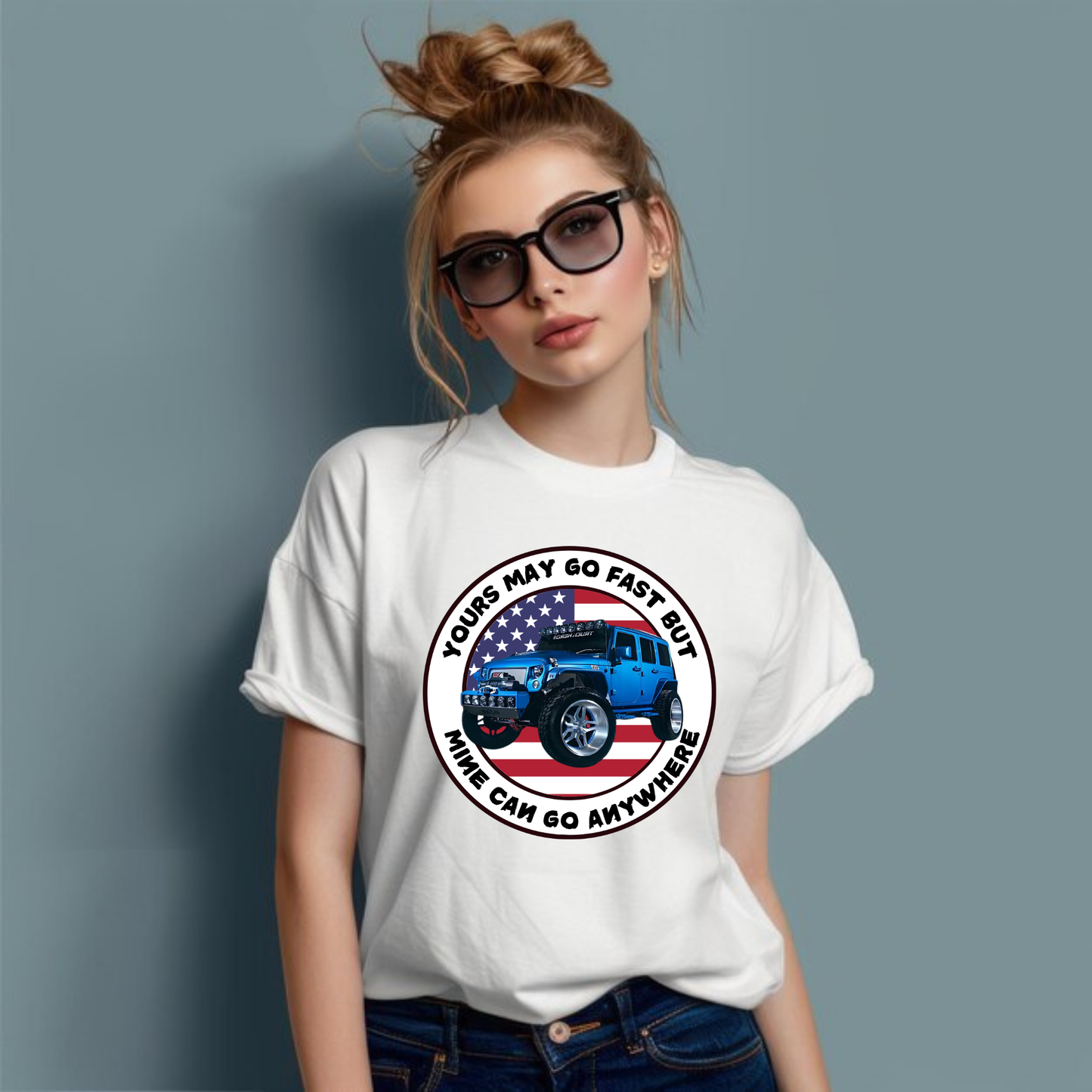 VOZUKO Custom 4x4 Jeep Go Fast T Shirt Men Women Made-to-Order Gildan Tee