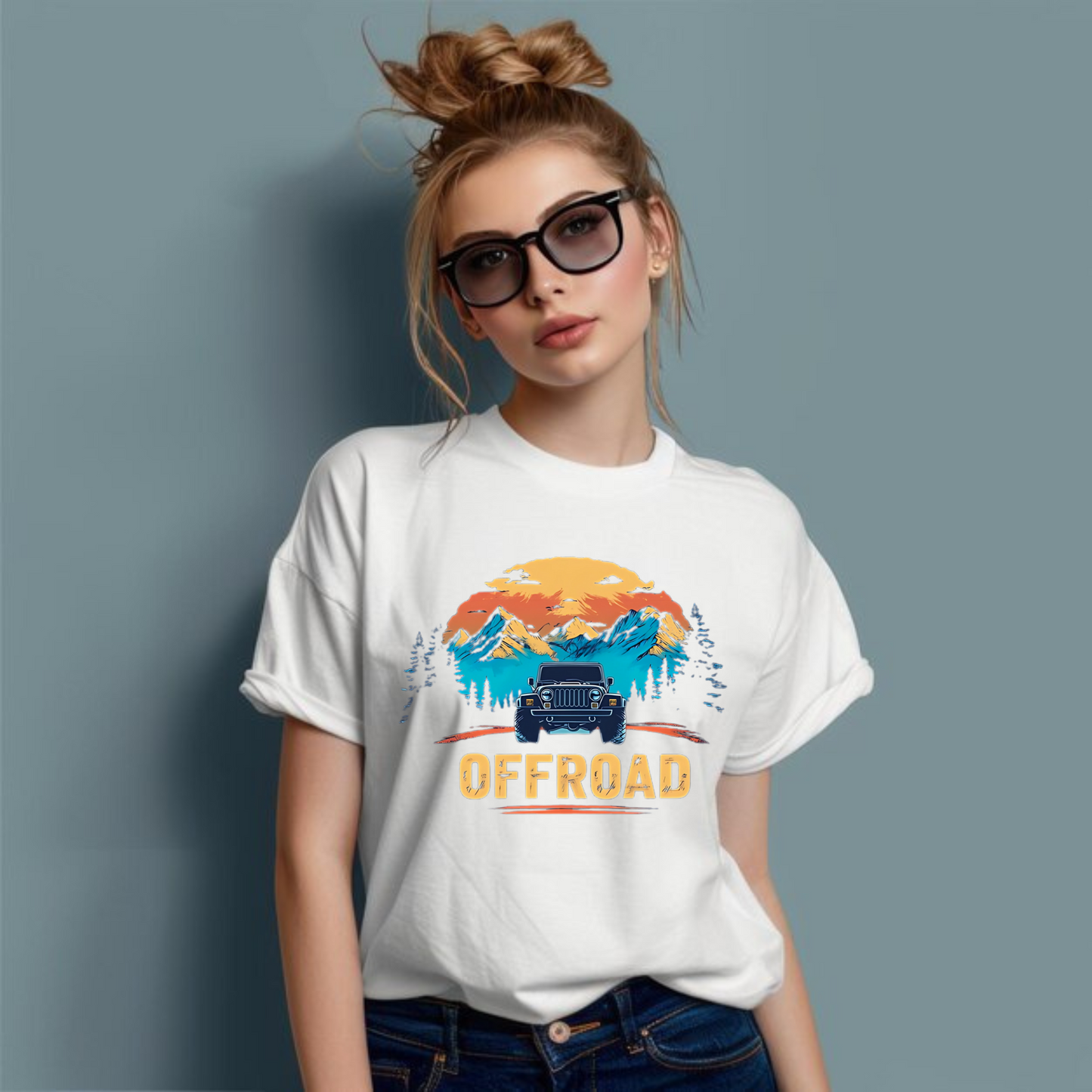 VOZUKO Custom 4x4 Jeep Mountain T Shirt Men Women Made-to-Order Gildan Tee