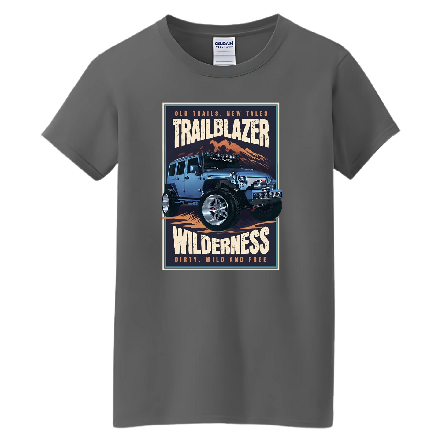 VOZUKO Custom 4x4 Jeep Trailblazer T Shirt Men Women Made-to-Order Gildan Tee