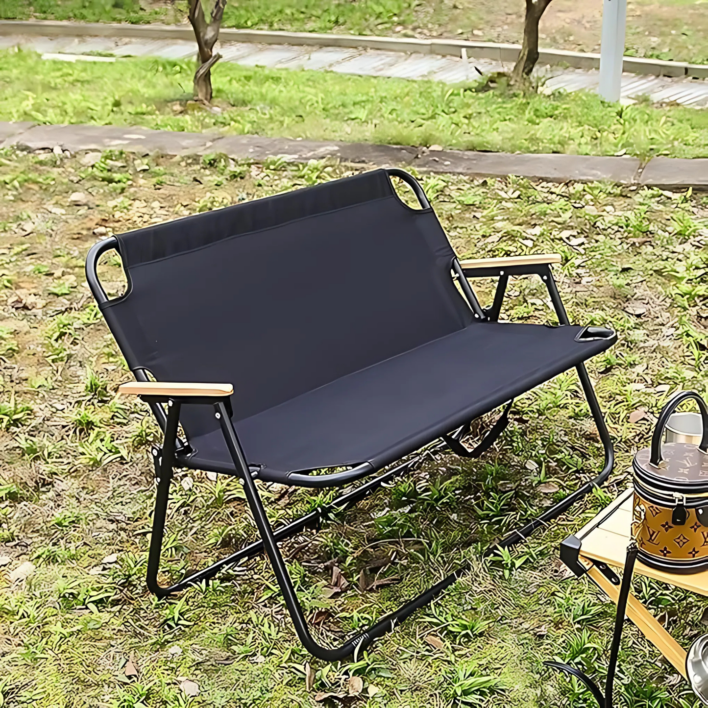 Outdoor Camping Chair Lightweight Foldable Double Single Chair with Breathable Fabric for Garden, Picnic, Beach Chair