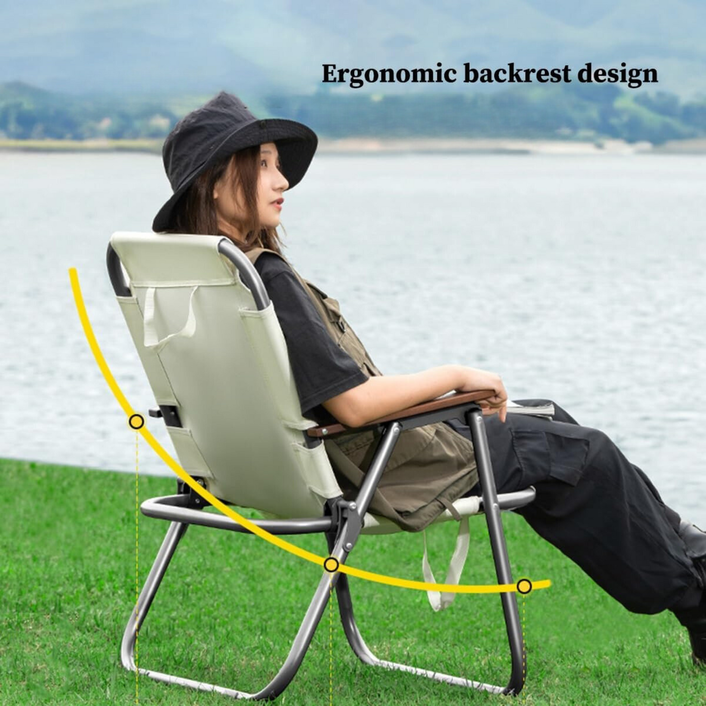 Outdoor Camping Chair Lightweight Foldable Double Single Chair with Breathable Fabric for Garden, Picnic, Beach Chair