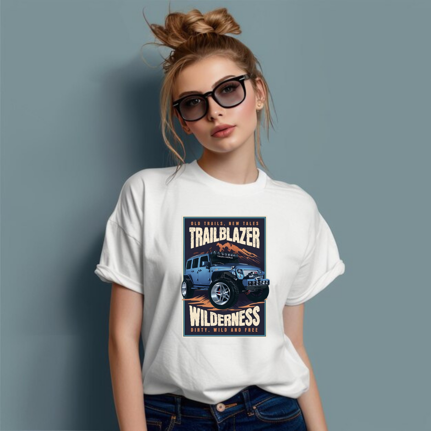 VOZUKO Custom 4x4 Jeep Trailblazer T Shirt Men Women Made-to-Order Gildan Tee