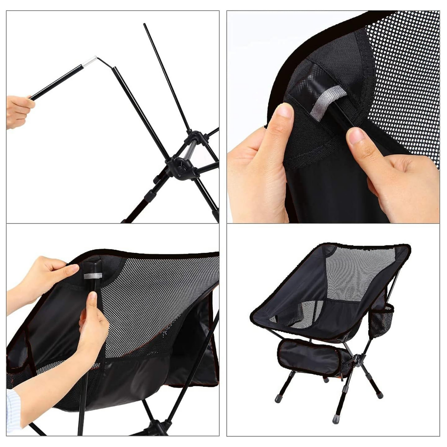 Portable Camping Chair, Compact Ultralight Folding Backpacking Chairs, Outdoor High Back Chair detachable footrest Travel Furniture Home Garden Hiking Picnic Fishing