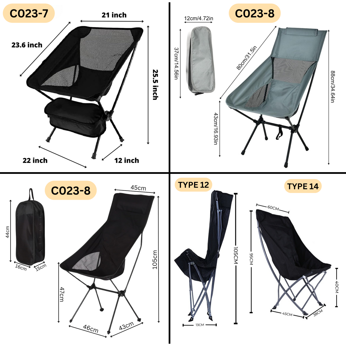 Portable Camping Chair, Compact Ultralight Folding Backpacking Chairs, Outdoor High Back Chair detachable footrest Travel Furniture Home Garden Hiking Picnic Fishing