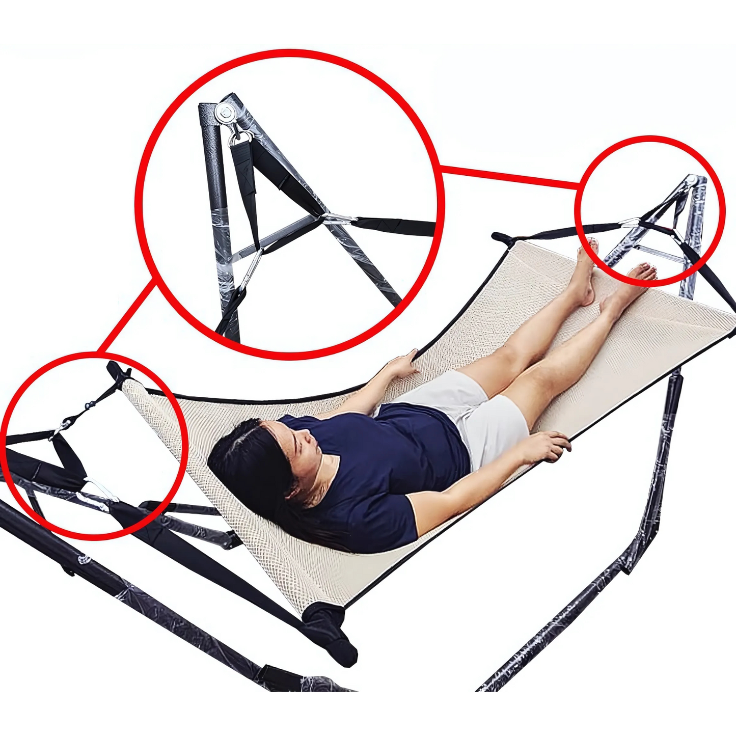 Anti-Rollover Outdoor Swing Hammock Indoor Anti-Tip Hammock Hanging Chair for Adults & Kids, Perfect for Camping, Dorms, and Picnic