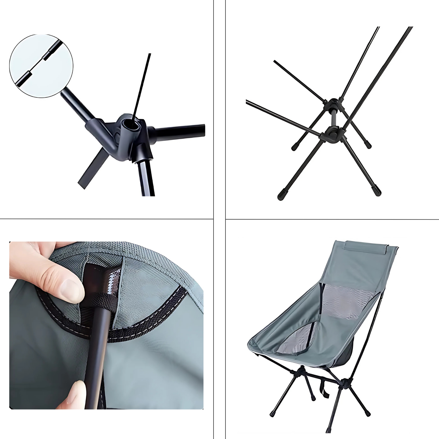 Portable Camping Chair, Compact Ultralight Folding Backpacking Chairs, Outdoor High Back Chair detachable footrest Travel Furniture Home Garden Hiking Picnic Fishing