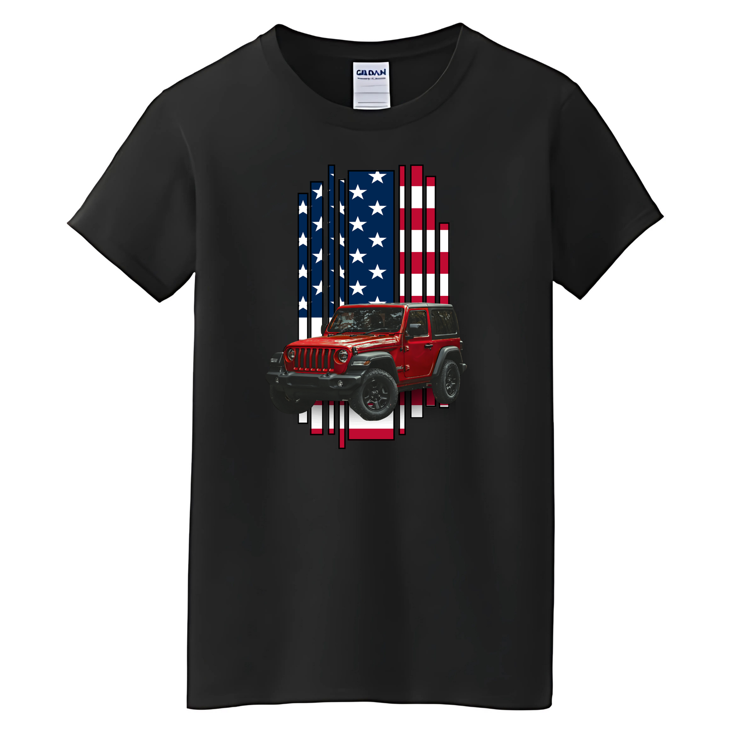 VOZUKO Custom Jeep Country Flag T Shirt Men Women Made-to-Order Gildan Tee