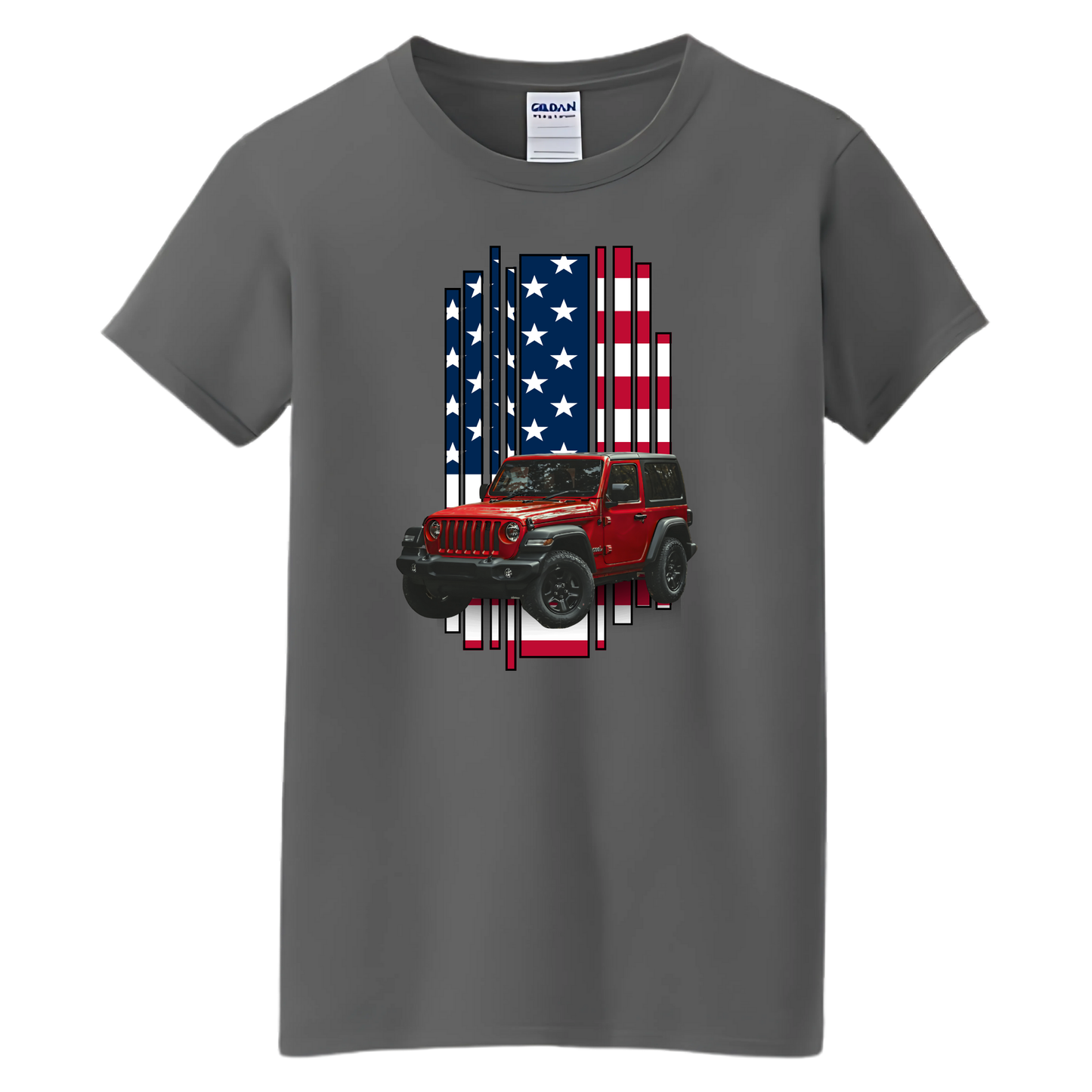 VOZUKO Custom Jeep Country Flag T Shirt Men Women Made-to-Order Gildan Tee