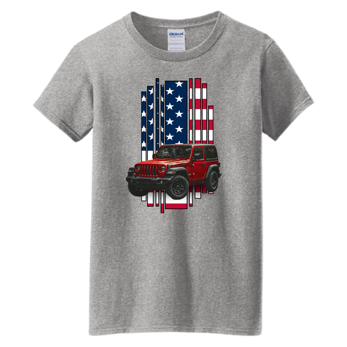 VOZUKO Custom Jeep Country Flag T Shirt Men Women Made-to-Order Gildan Tee