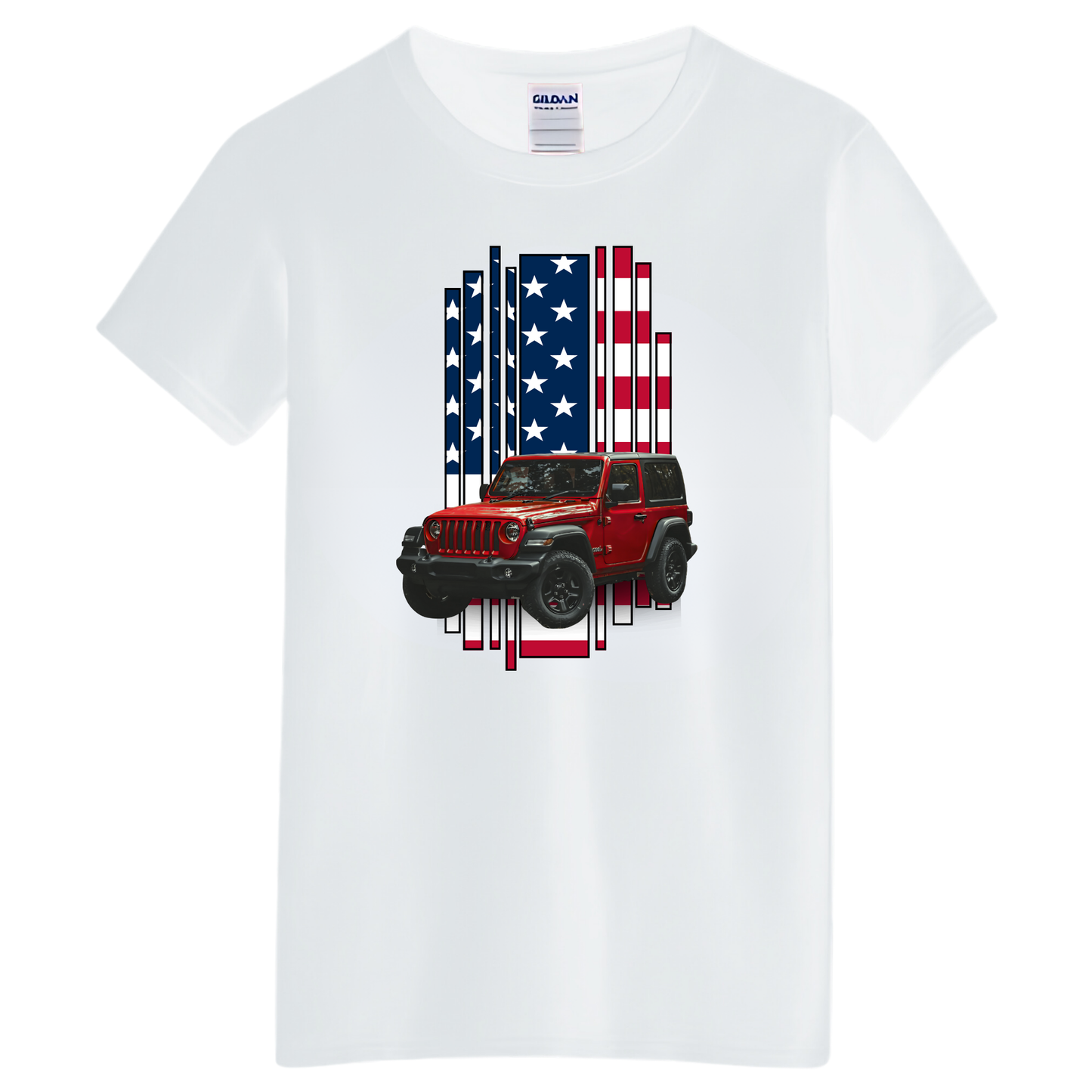 VOZUKO Custom Jeep Country Flag T Shirt Men Women Made-to-Order Gildan Tee
