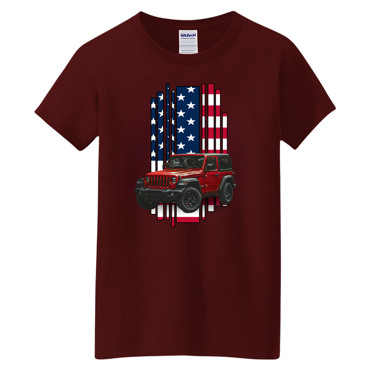 VOZUKO Custom Jeep Country Flag T Shirt Men Women Made-to-Order Gildan Tee