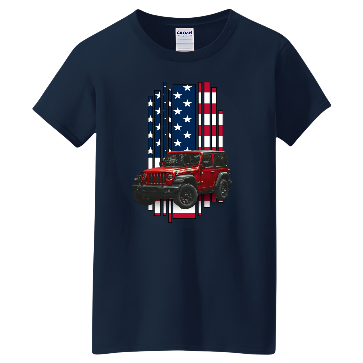 VOZUKO Custom Jeep Country Flag T Shirt Men Women Made-to-Order Gildan Tee