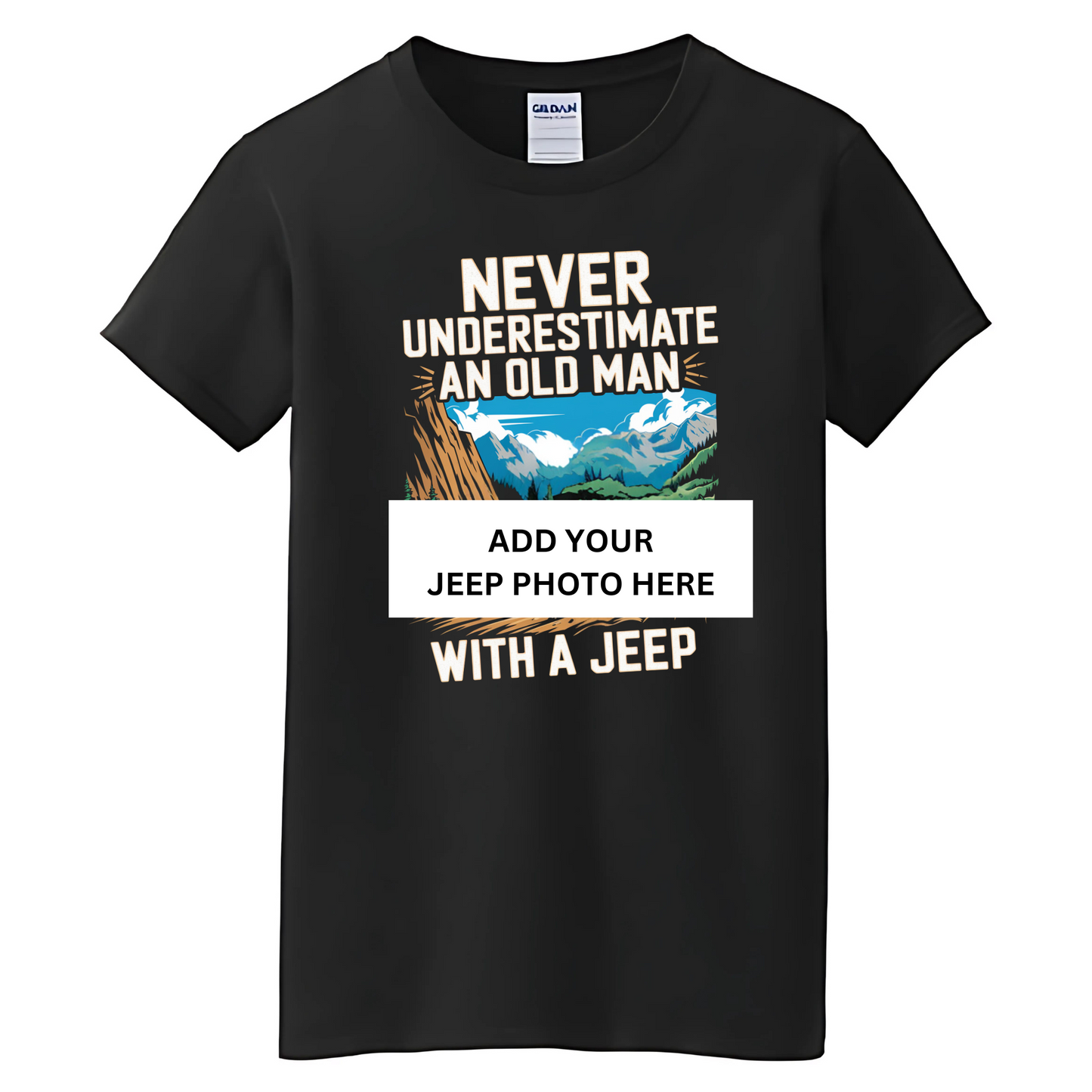 VOZUKO Custom 4x4 Jeep Old Man T Shirt Men Women Made-to-Order Gildan Tee