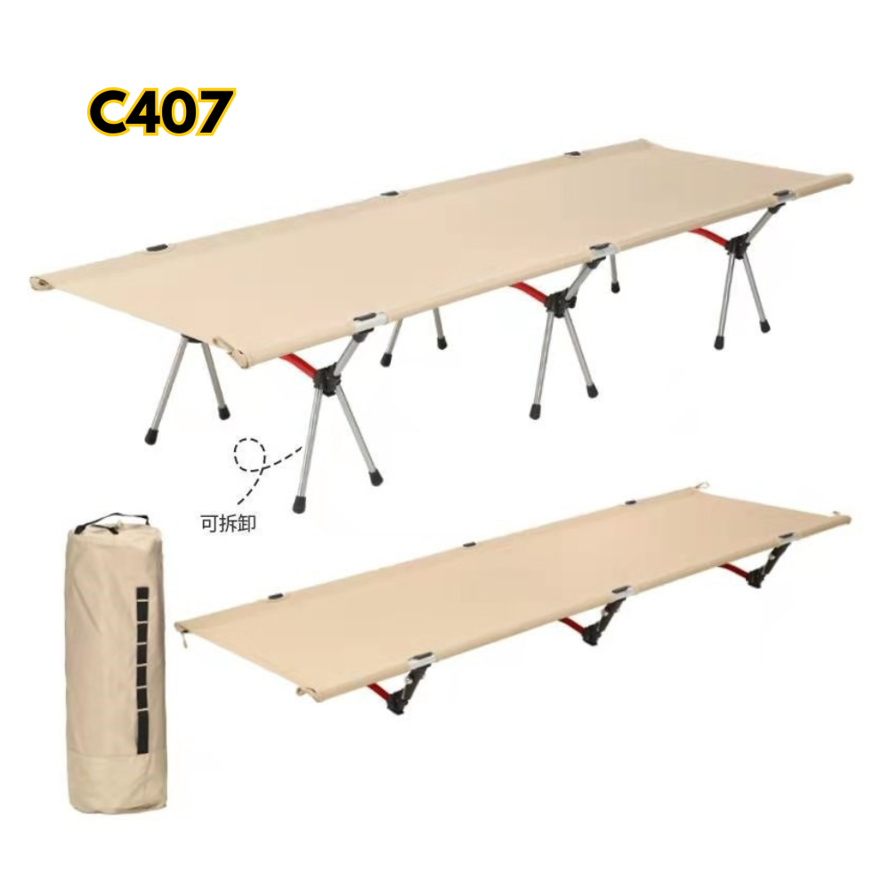 Ultralight Camping Bed Portable Folding Single Bed Low and High Dual Size Outdoor