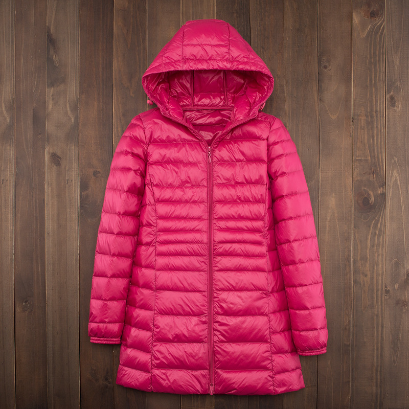 Unisex Mid-Length Down Jacket Lightweight Winter Puffer Coat Plus Size Warm Insulated Outerwear Windproof Cold Weather Jacket for Men & Women