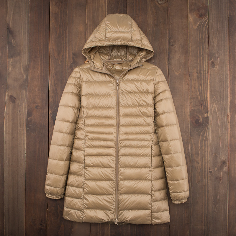 Unisex Mid-Length Down Jacket Lightweight Winter Puffer Coat Plus Size Warm Insulated Outerwear Windproof Cold Weather Jacket for Men & Women