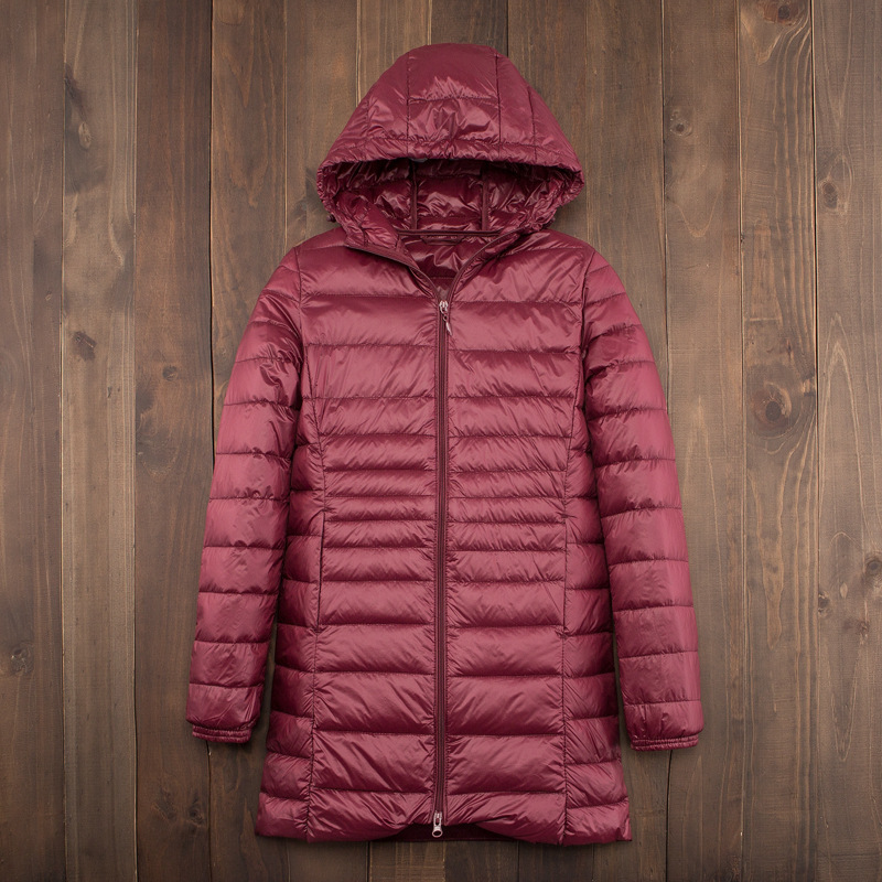 Unisex Mid-Length Down Jacket Lightweight Winter Puffer Coat Plus Size Warm Insulated Outerwear Windproof Cold Weather Jacket for Men & Women