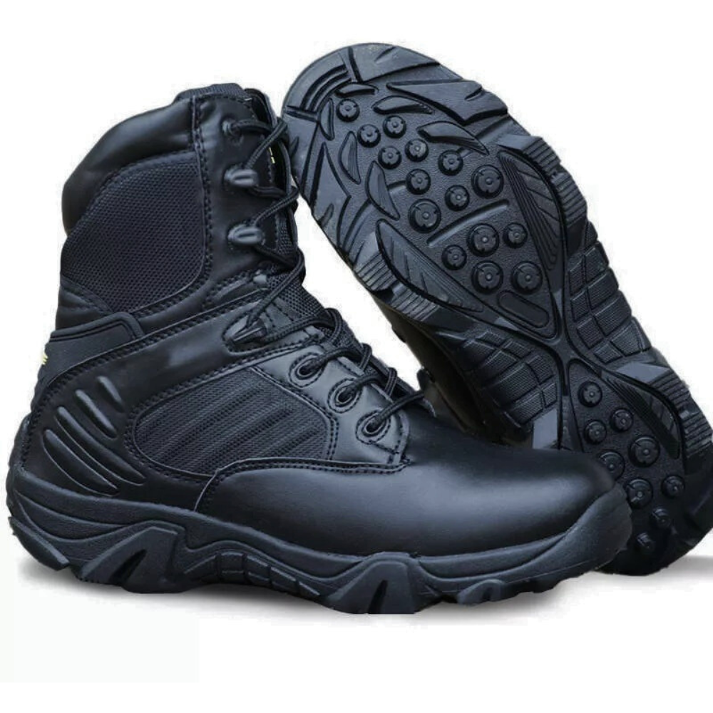 Black Tactical Combat Boots Outdoor Military Work Shoes