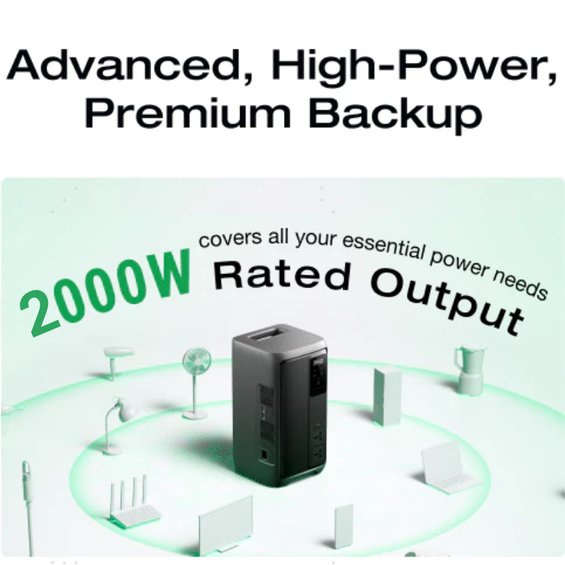EcoFlow DELTA 3 Air 2000W Portable Power Station Lithium-Ion Battery Fast Charging Solar Generator for Camping Emergency Home Backup
