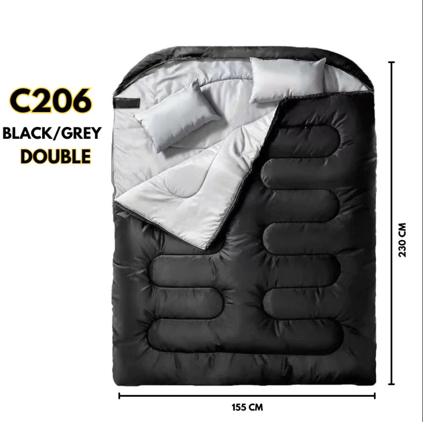Cold weather sleeping bag double size combine 2 in 1 for camping beach travel tent hiking blanket