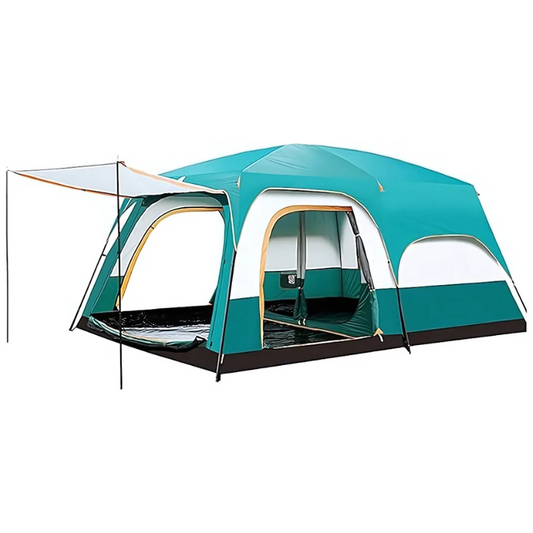 Outdoor Camping Tent Oversized 8-10 People Double Layer Large Panoramic Tent Living Room Bedroom Rainproof Outdoor Picnic Beach Tent