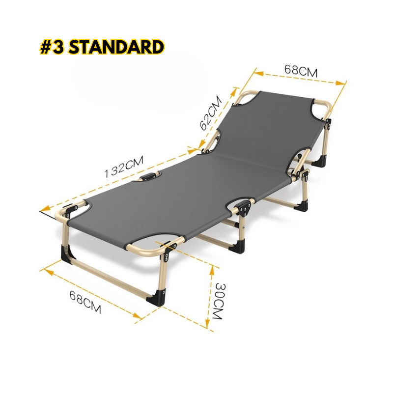 Recliner Folding Bed Single Mattress Adjustable Leisure Outdoor Camping Bed