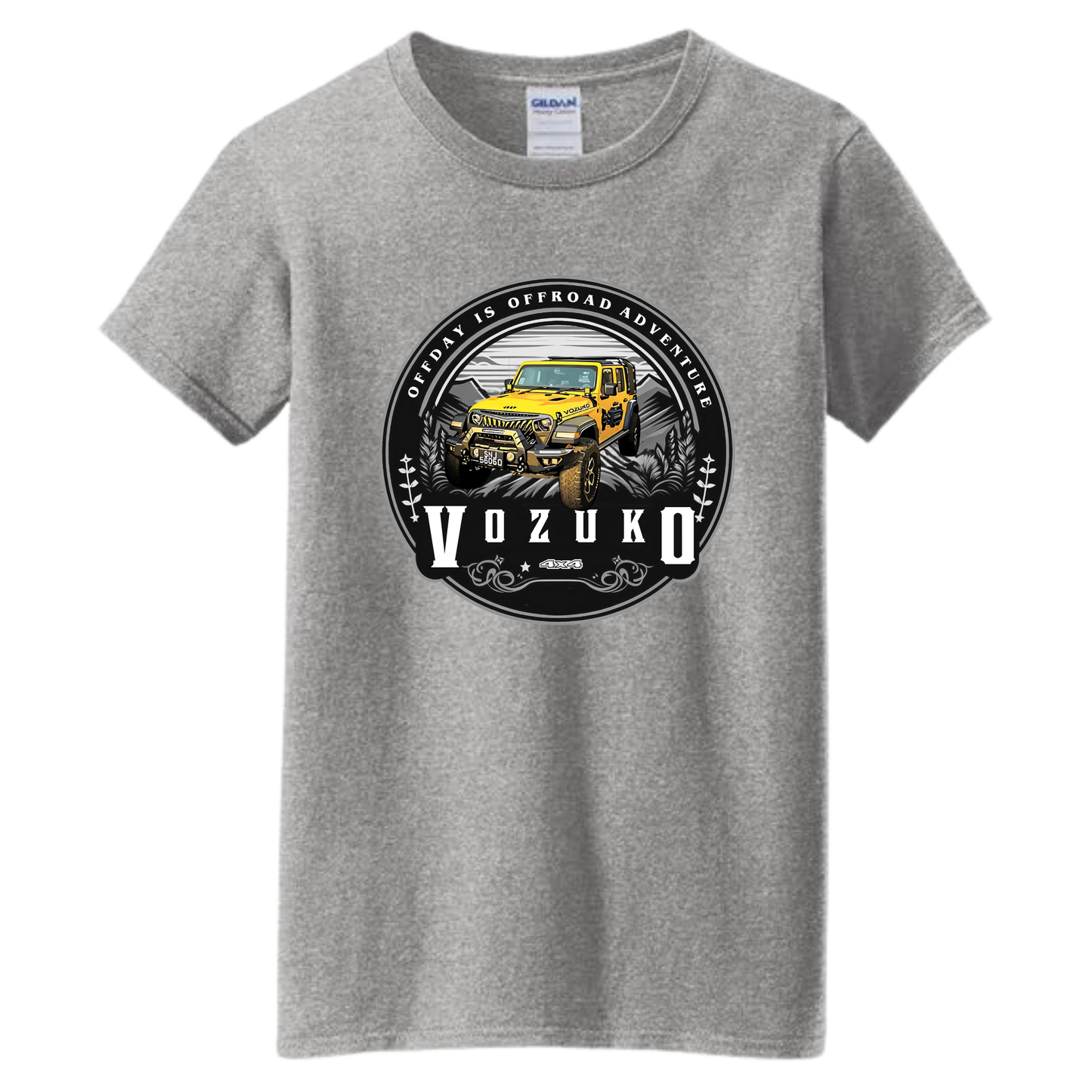 VOZUKO Custom 4x4 Jeep Off-Road Adventure T-Shirt Men Women Made-to-Order Gildan Tee