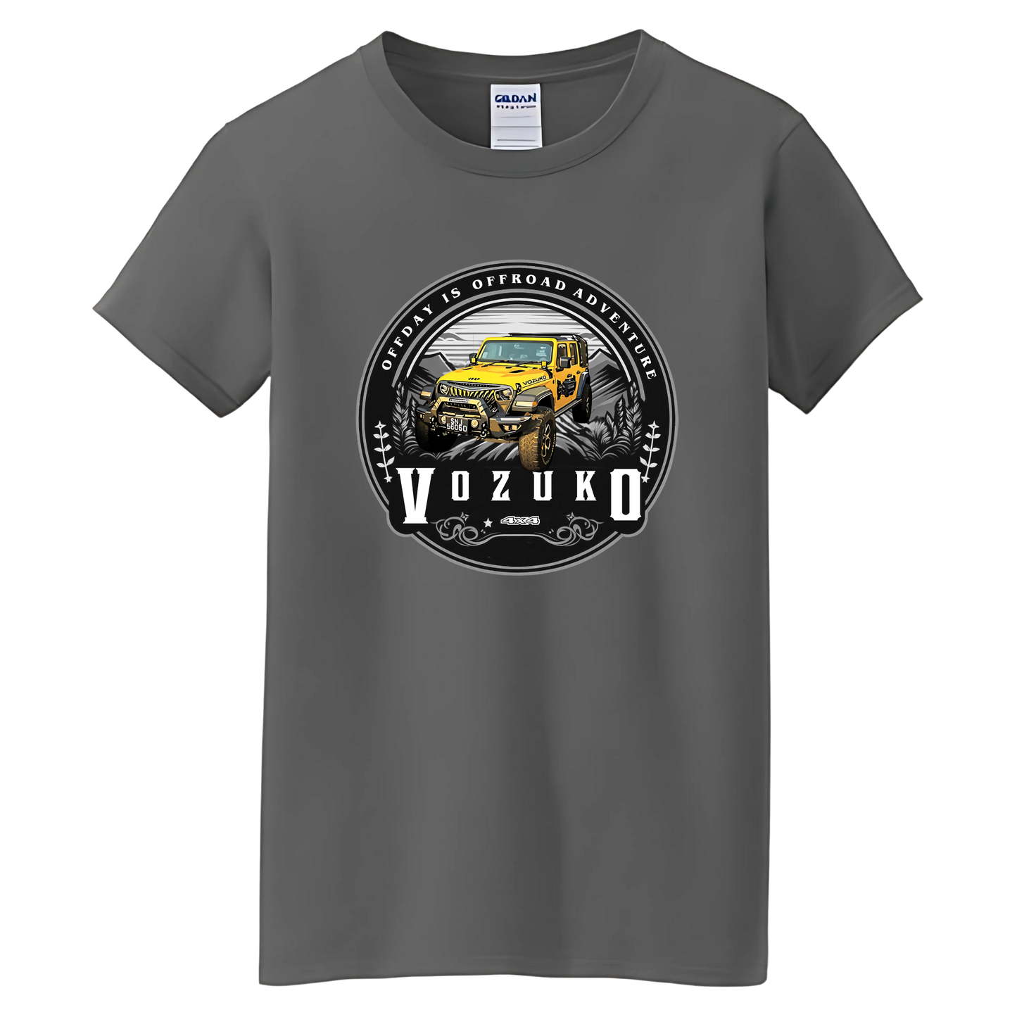 VOZUKO Custom 4x4 Jeep Off-Road Adventure T-Shirt Men Women Made-to-Order Gildan Tee