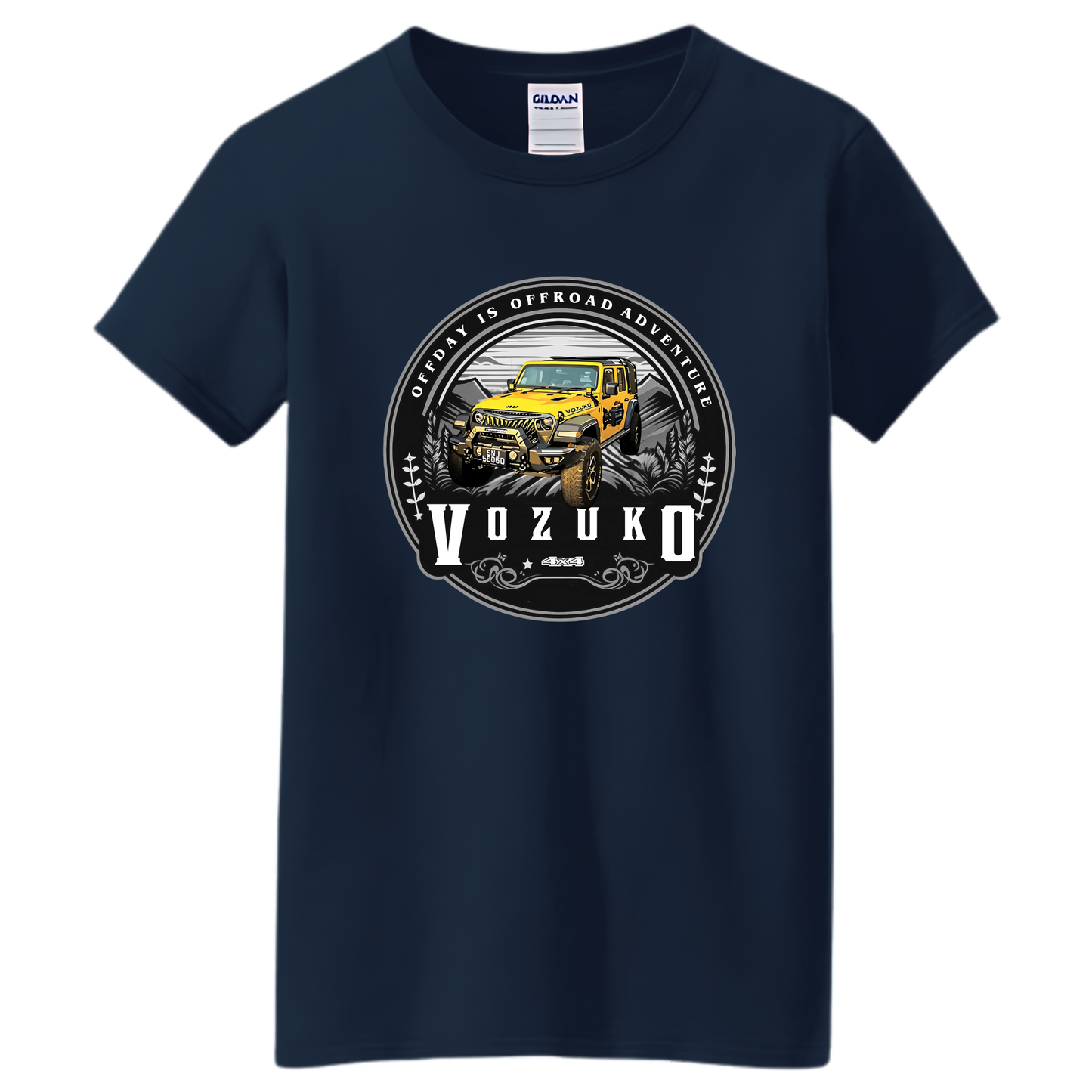 VOZUKO Custom 4x4 Jeep Off-Road Adventure T-Shirt Men Women Made-to-Order Gildan Tee