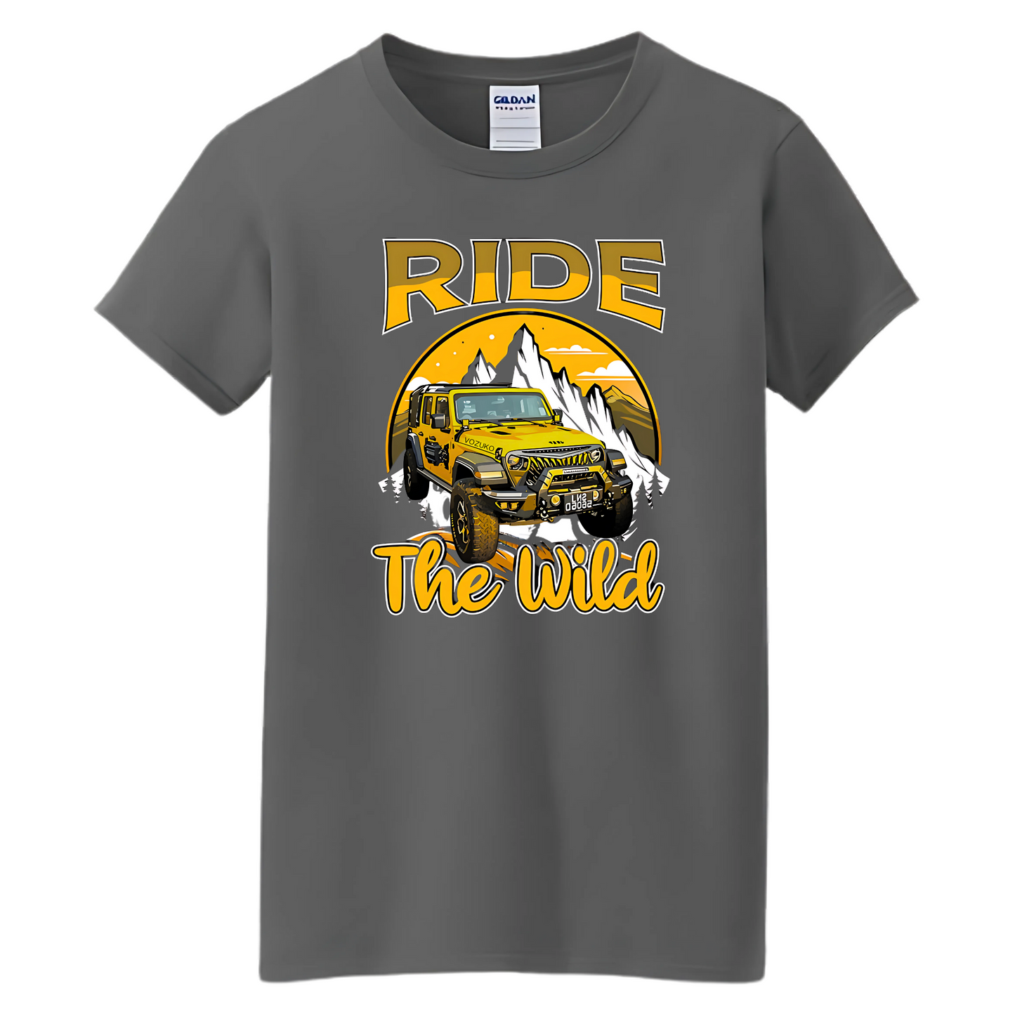 Vozuko Custom 4x4 Jeep Ride the Wild Tee Shirt Men Women Made-To-Order Gildan Tee