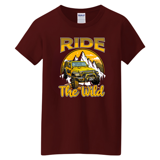 Vozuko Custom 4x4 Jeep Ride the Wild Tee Shirt Men Women Made-To-Order Gildan Tee