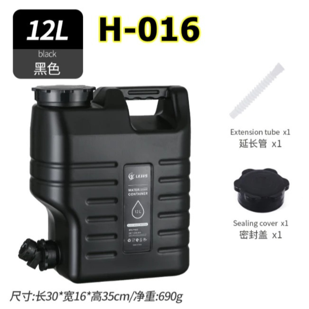 Camping Water Container Large Capacity Outdoor Water Jug Faucet Portable Water Dispenser Carrier for Hiking, Fishing, Large Gym Sports Bottle