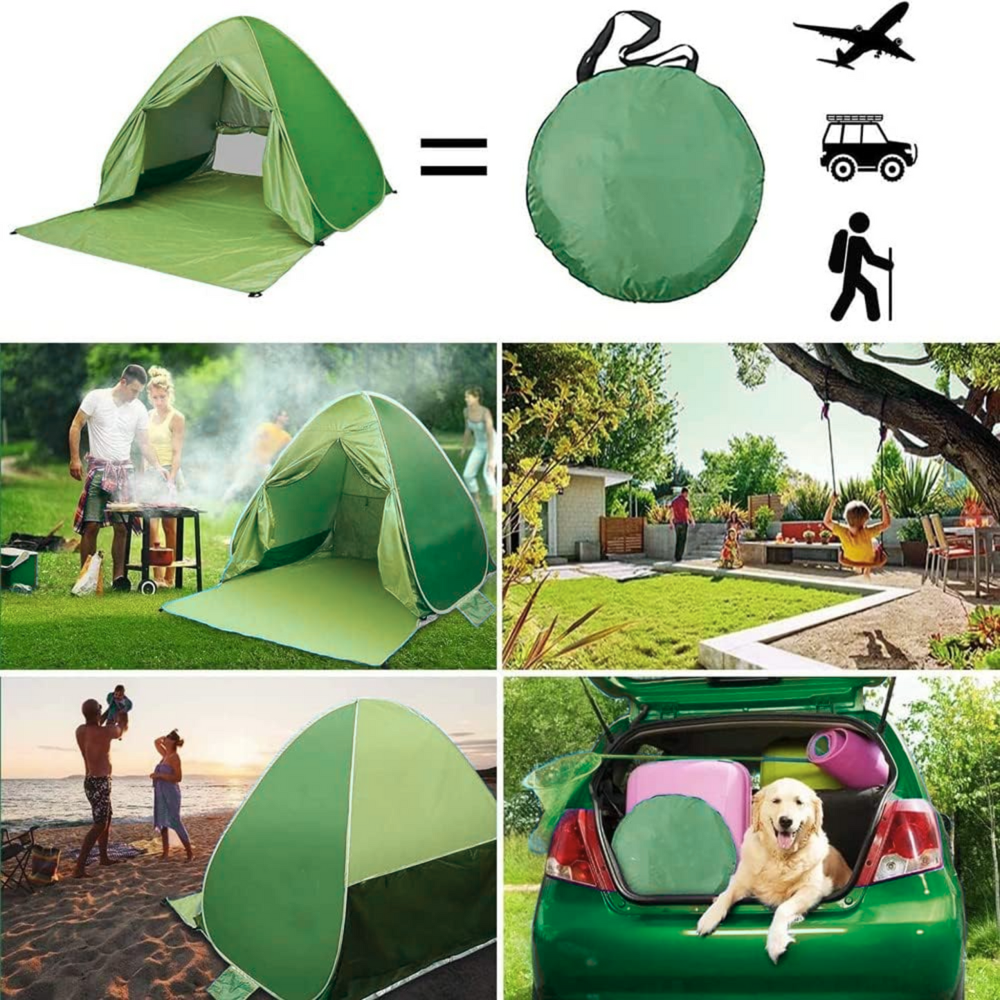 Pop-up Tent and Automatic Instant Portable Cabana Beach, Camping Tent Shade Sun Privacy Shelters Indoor Outdoor