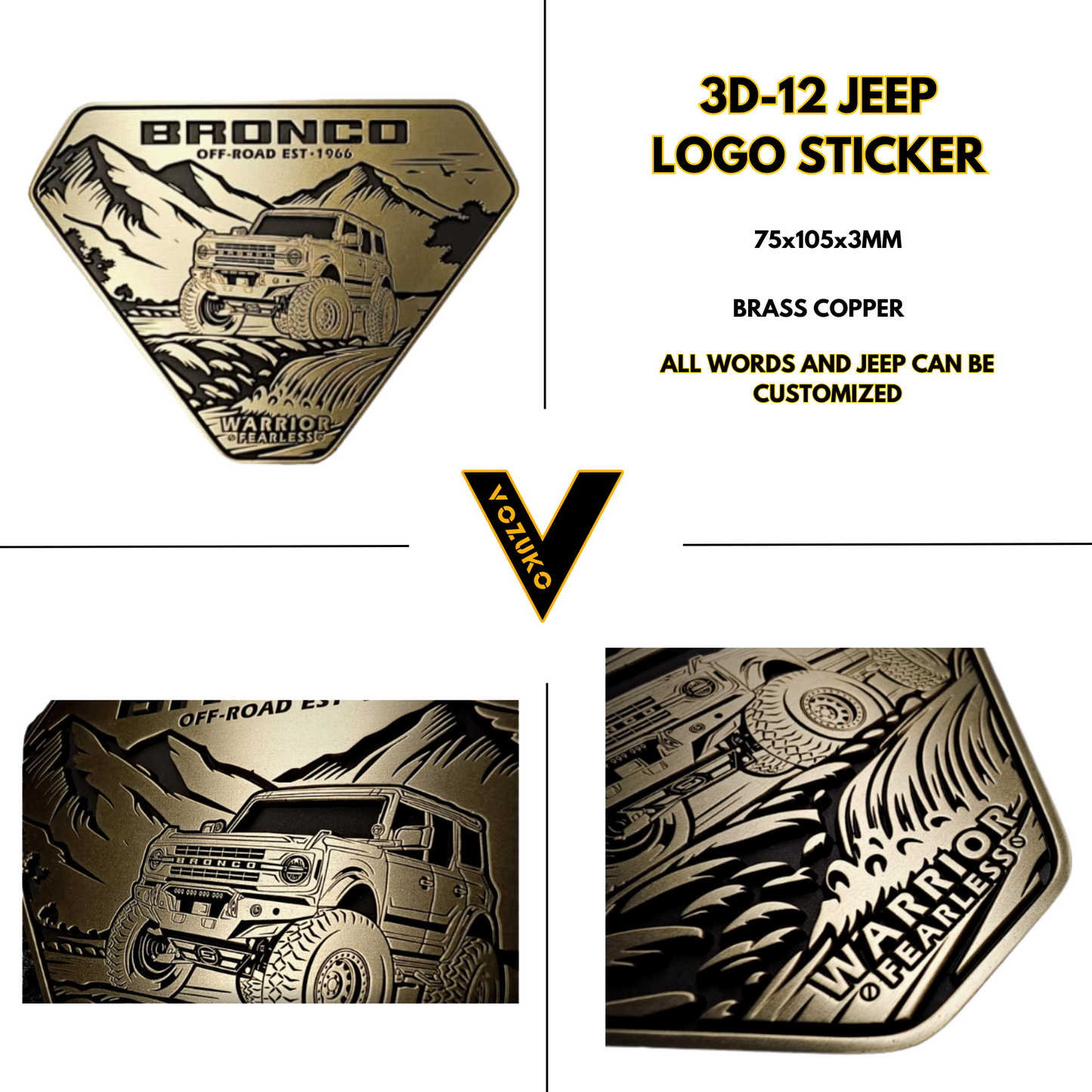 Personalized 3D Metal Car Sticker Custom Logo Accessories Decorative Jeep High Quality Decals Emblems