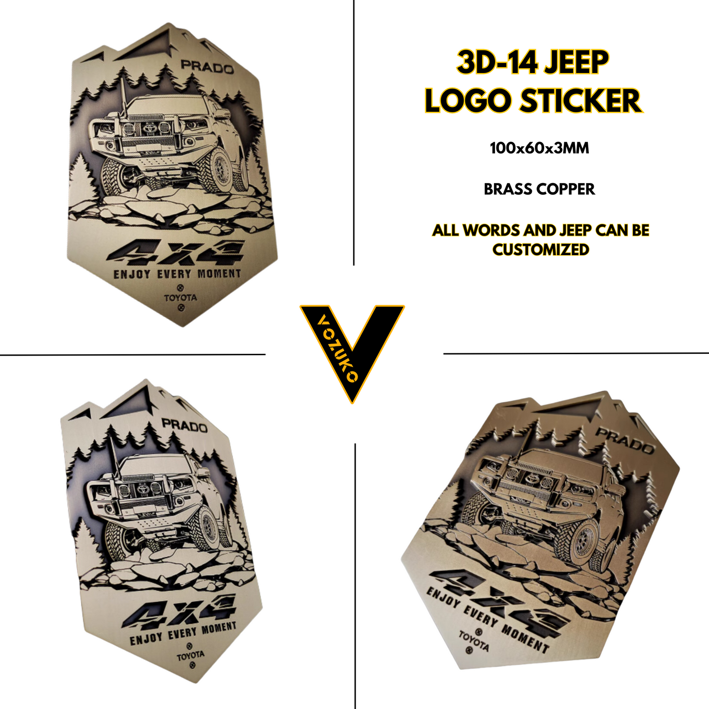 Personalized 3D Metal Car Sticker Custom Logo Accessories Decorative Jeep High Quality Decals Emblems