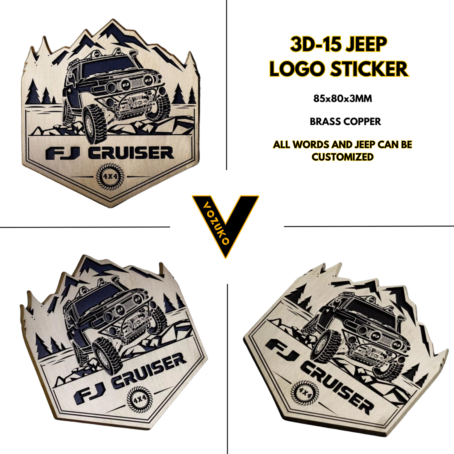 Personalized 3D Metal Car Sticker Custom Logo Accessories Decorative Jeep High Quality Decals Emblems