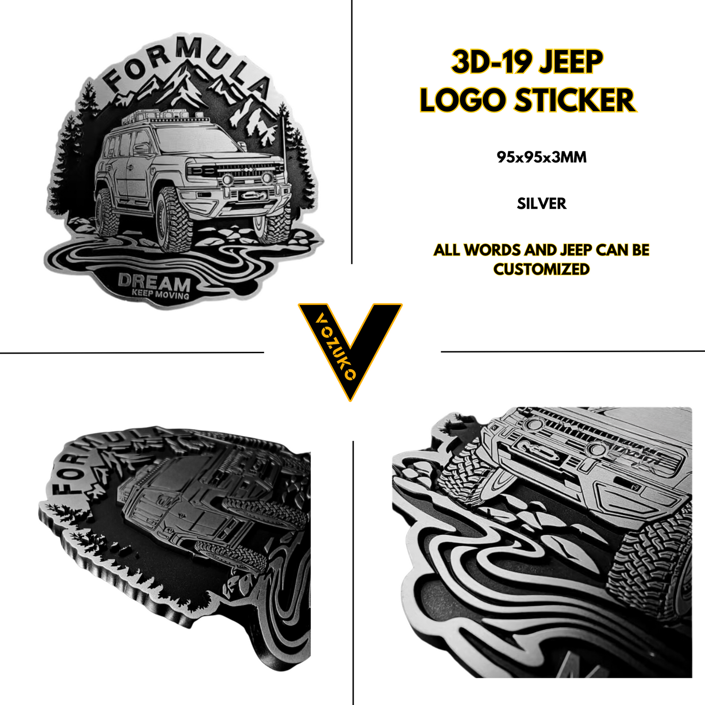 Personalized 3D Metal Car Sticker Custom Logo Accessories Decorative Jeep High Quality Decals Emblems