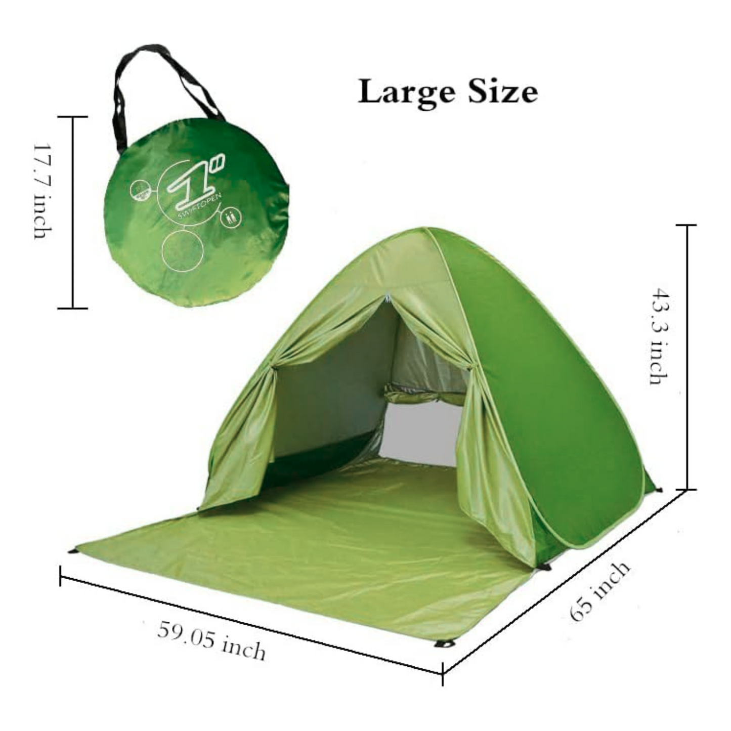 Pop-up Tent and Automatic Instant Portable Cabana Beach, Camping Tent Shade Sun Privacy Shelters Indoor Outdoor