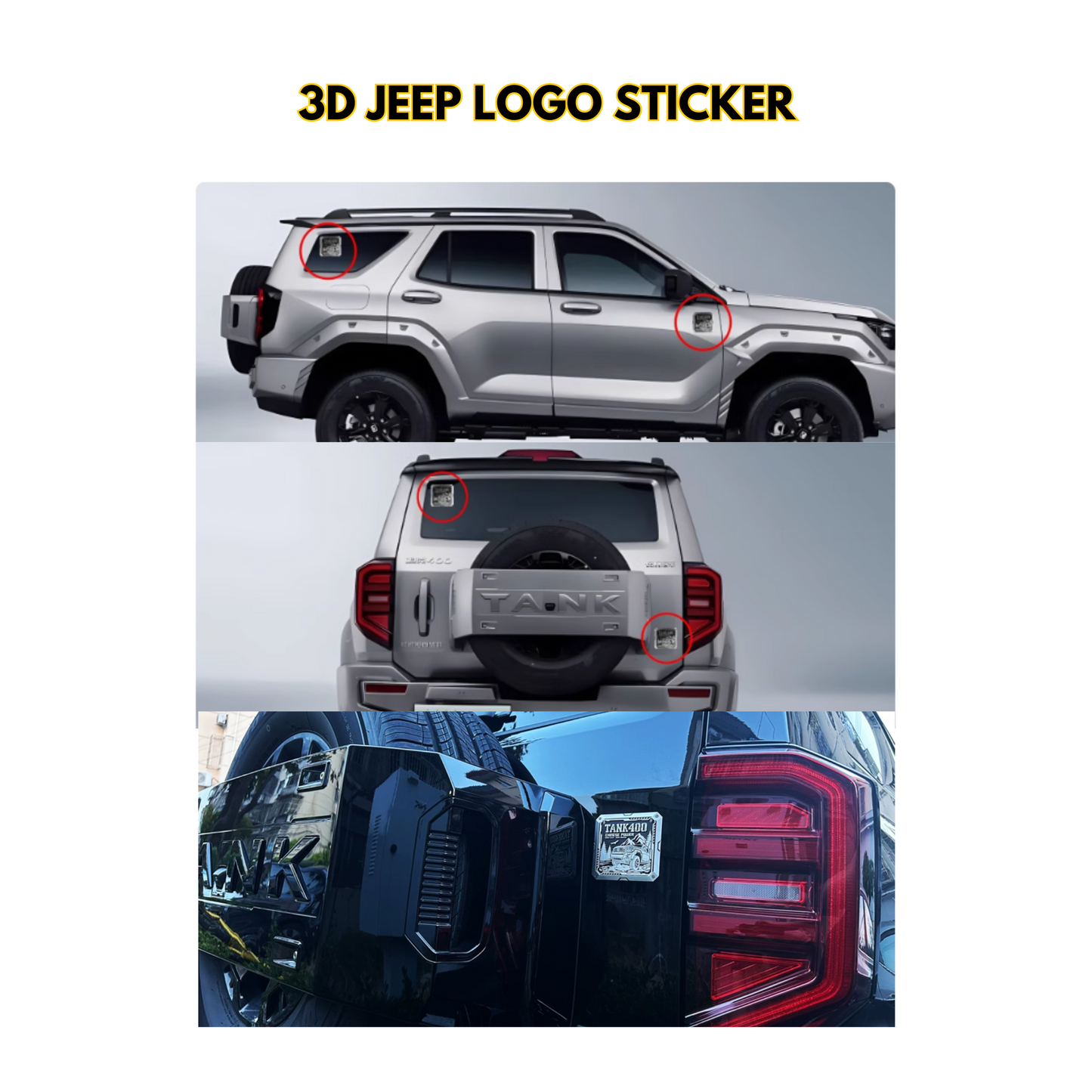 Personalized 3D Metal Car Sticker Custom Logo Accessories Decorative Jeep High Quality Decals Emblems