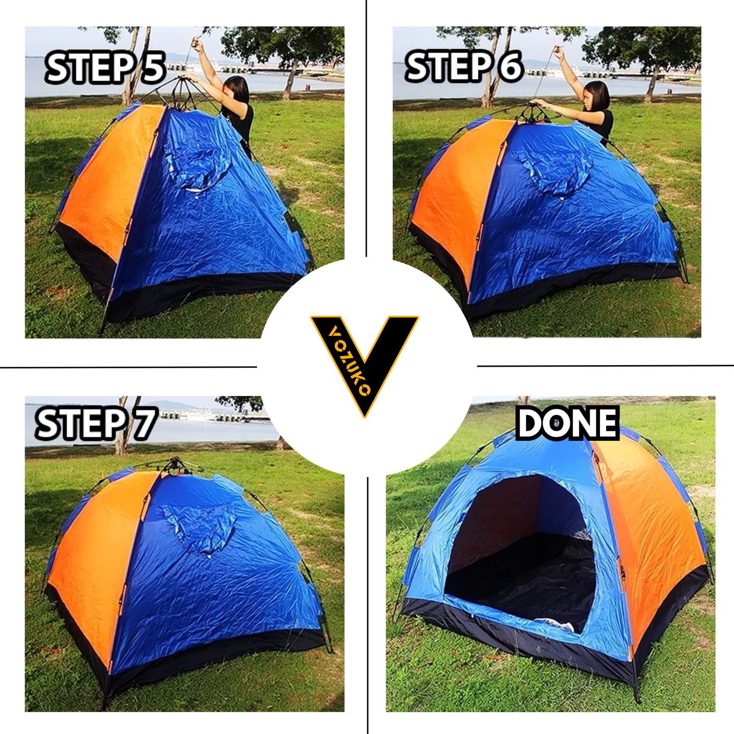 Automatic Hydraulic Family Tents, Waterproof and Windproof Backpacking Tents Easy to Install