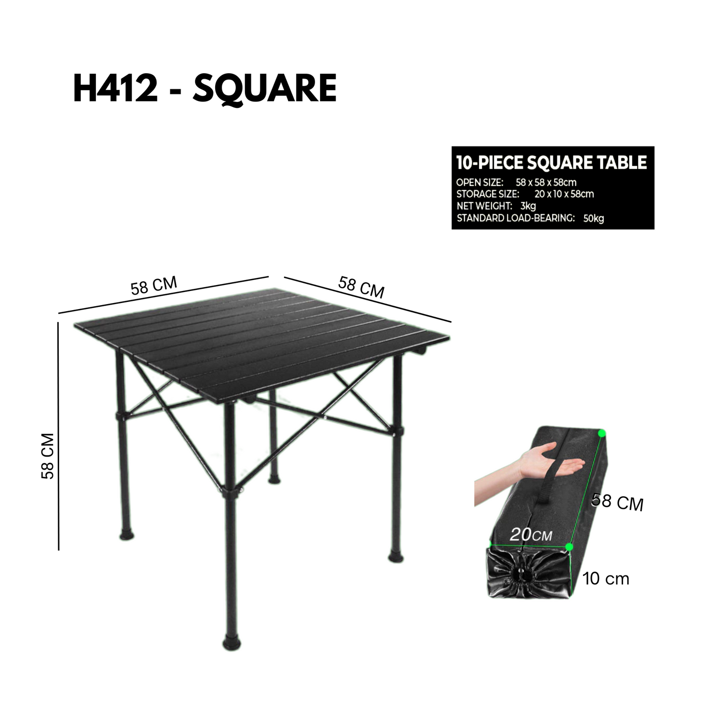 Outdoor Foldable Portable Aluminium Table Lightweight Compact Strong High Quality Functional Tent Camping Beach Travel