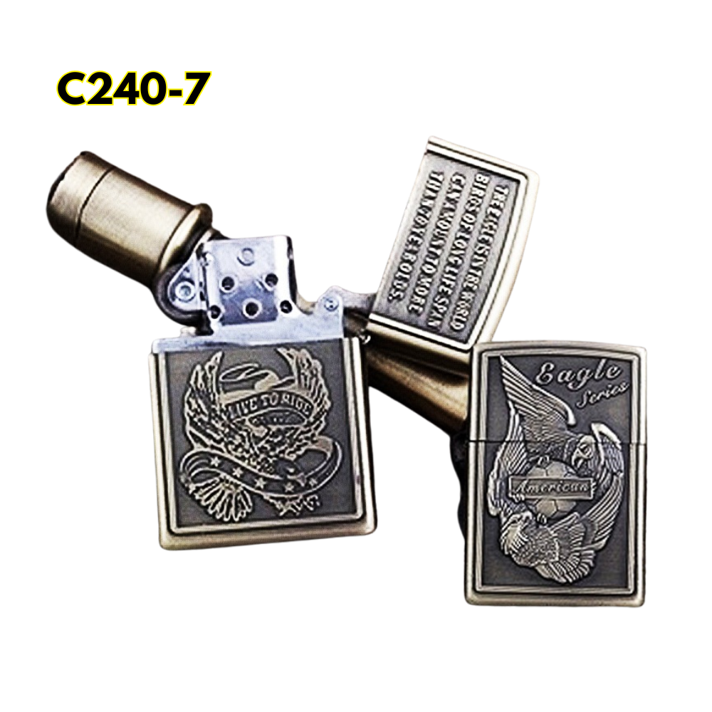 Zippo Vintage Refillable Butane Lighter Windproof Metal Flip-Top Lighter Torch Marches Car Enthusiasts & Collectors