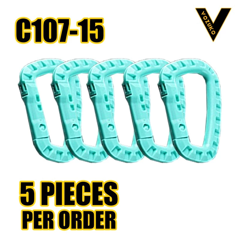 D-Shaped Quick-Release Plastic Carabiner Tactical Hook Large Backpack Buckle Clip Lightweight Spring Gear