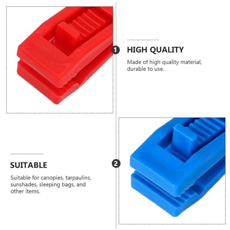 Heavy Duty Tarp Clips with Ball Bungees Adjustable Lock Grip Clamps for Tarpaulin, Tent, Canopy, Awning & Shade Cloth