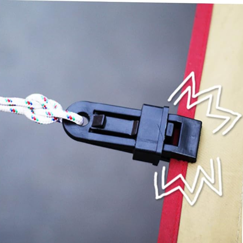 Heavy Duty Tarp Clips with Ball Bungees Adjustable Lock Grip Clamps for Tarpaulin, Tent, Canopy, Awning & Shade Cloth