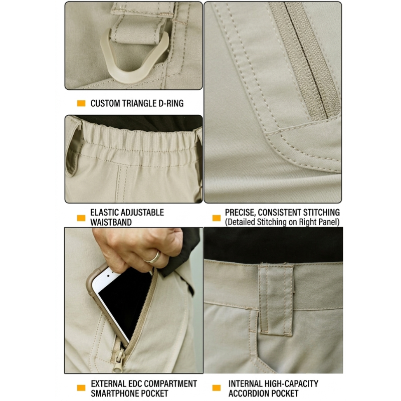 Men's iX9 Stretch Tactical Shorts Quick-Dry Lightweight Breathable Multi-Pocket Cargo Shorts for Summer, Hiking & Work